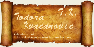 Todora Kvačanović vizit kartica